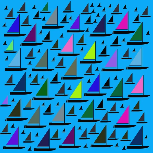 Abstract Naadloos Zeilboot Ontwerp — Stockfoto