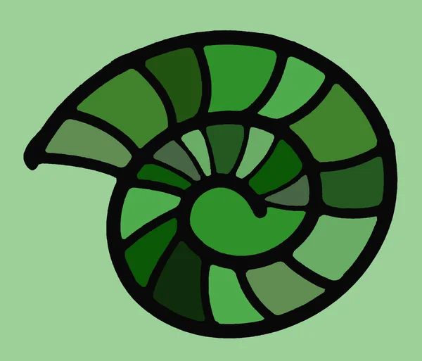 Astratto Colorato Conchiglia Ammonite Icona — Foto Stock