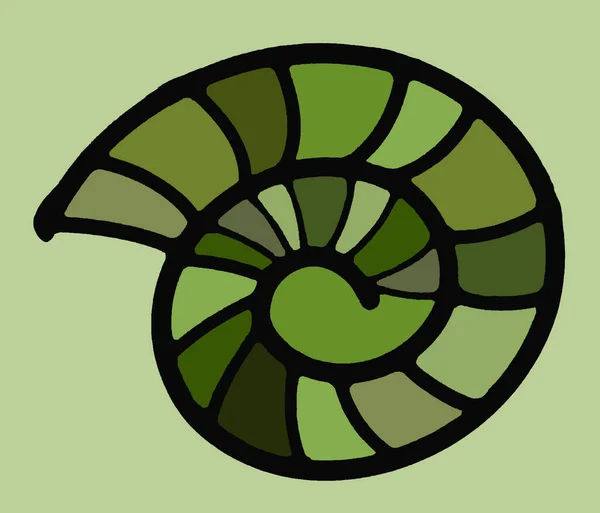 Astratto Colorato Conchiglia Ammonite Icona — Foto Stock