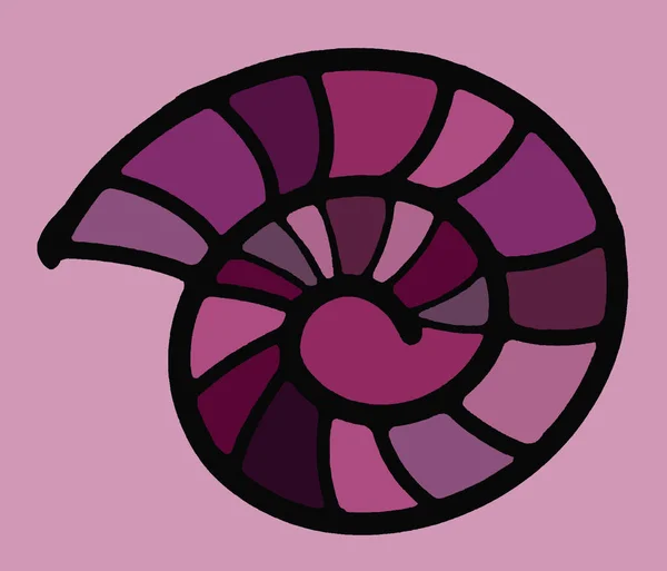 Abstrakcyjna Kolorowa Ikona Muszli Amonitowej — Zdjęcie stockowe