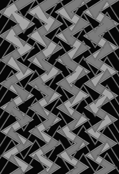 Nahtloses Muster Aus Abstrakten Linien Kreisen Dreiecken Geometrischen Elementen Schwarz — Stockfoto