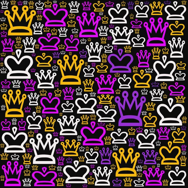 seamless pattern with hand drawn crowns. illustration