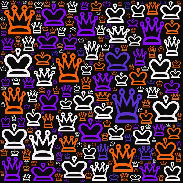 seamless pattern with hand drawn crowns. illustration