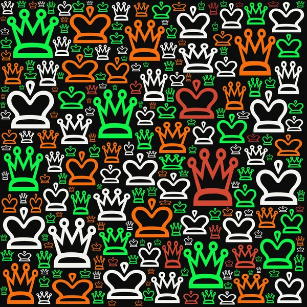 seamless pattern with hand drawn crowns and symbols of heart. love and decoration theme.