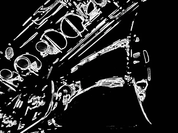 Абстрактный Саксофонный Фон Царапинами Трещинами — стоковое фото