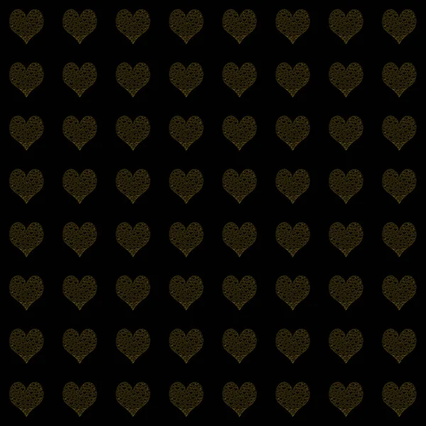 Nahtloser Schwarzer Hintergrund Mit Herzen Vektorillustration — Stockfoto