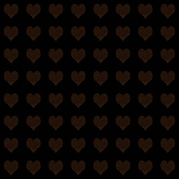 Vector Abstract Hearts Seamless Background Pattern Black — Stock Photo, Image