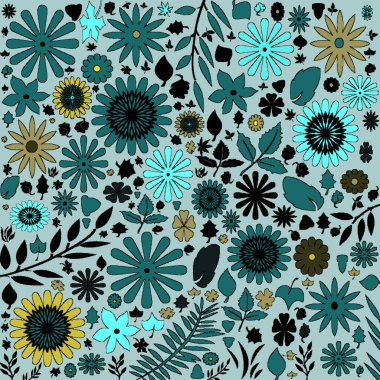 Soyut ve çağdaş dijital sanat çiçeği tasarımı