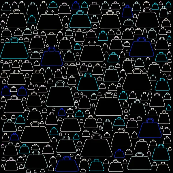 Nahtloses Gepäckmuster Mit Blauen Und Schwarzen Kreisen — Stockfoto