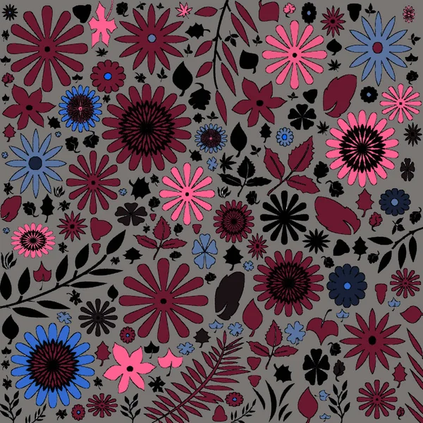 アブストラクトと現代のデジタルアートの花のデザイン — ストック写真