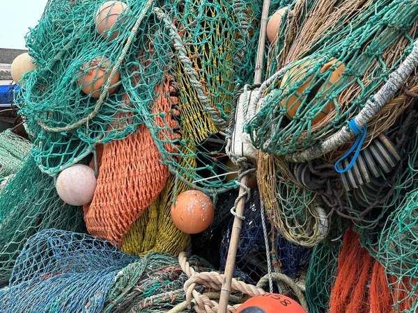 Fischernetze Strand — Stockfoto