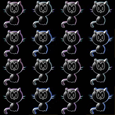 Çizgi film gibi gözleri olan kusursuz bir kedi deseni. Komik kedi illüstrasyonu