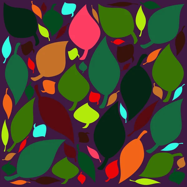 Bezszwowy Wzór Abstrakcyjnymi Kolorowymi Liśćmi — Zdjęcie stockowe