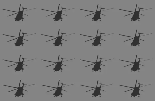 Ilustración Fondo Patrón Sin Costuras Helicóptero Militar —  Fotos de Stock