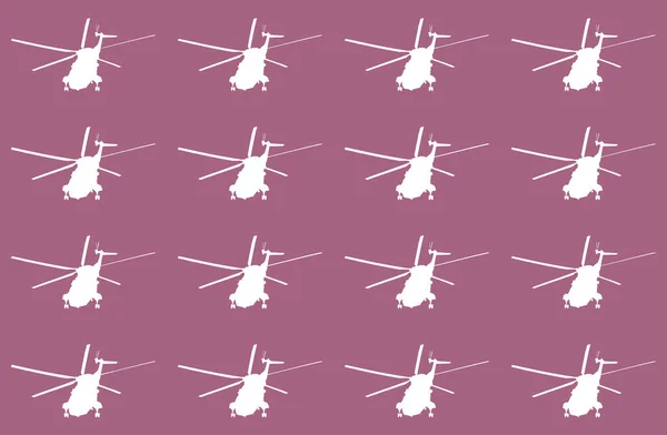 Illustrazione Uno Sfondo Modello Senza Soluzione Continuità Elicottero Militare — Foto Stock