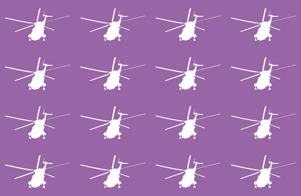 Illustrazione Uno Sfondo Modello Senza Soluzione Continuità Elicottero Militare — Foto Stock