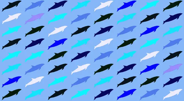 Abstract Geometrisch Kleurrijk Naadloos Dolfijn Patroon — Stockfoto