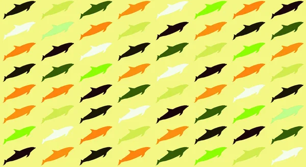 Abstrakte Geometrische Farbenfrohe Nahtlose Delfinmuster — Stockfoto