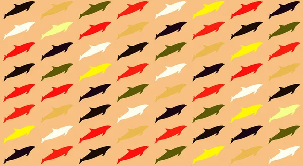 Abstrato Geométrico Colorido Sem Costura Golfinho Padrão — Fotografia de Stock