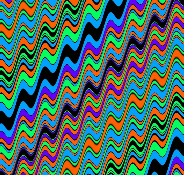 Kleurrijke Golvende Lijnen Achtergrond Stockafbeelding
