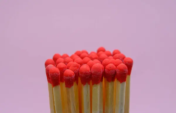 Matches Pink Background Close — Stock Photo, Image