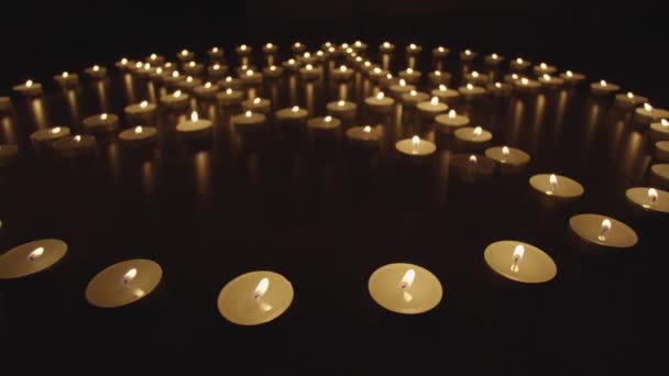 Pentagram Floor Small Candles — Stock Video