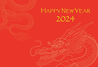 Ejderhanın yeni yıl kartı 2024..