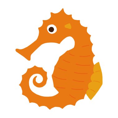 Şirin bir deniz atının vektör simgesi.