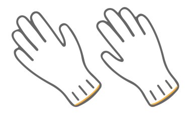 Bir çift iş eldiveni. vektör simgeleri.