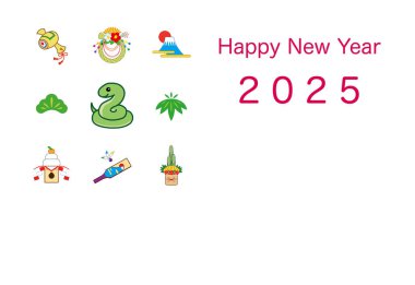 Yeni Yıl kartı 2025 (Yılan Yılı)