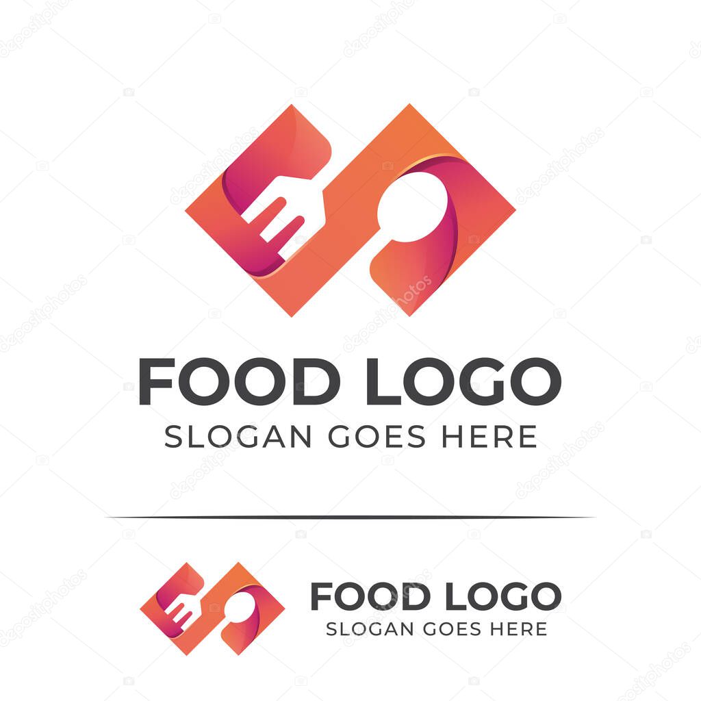 Modern color restaurant food menu logo icon design
