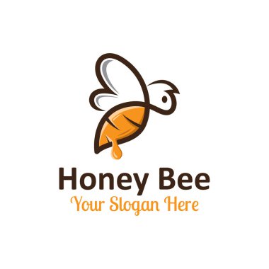 Bal arısı logo tasarım vektör şablonu