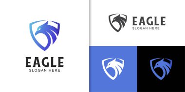 Güvenlik, savunma ve teknoloji şirketi için modern tarzda kalkan logoları