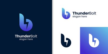 Marka kimliğiniz için ilk harf B power logo tasarımı birleştirilmiş yıldırım vektör simgesi simgesi