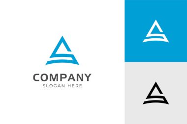 Modern logo ilk harfi A ve S sembolü. üçgen harf S kimlik logosu tasarımı