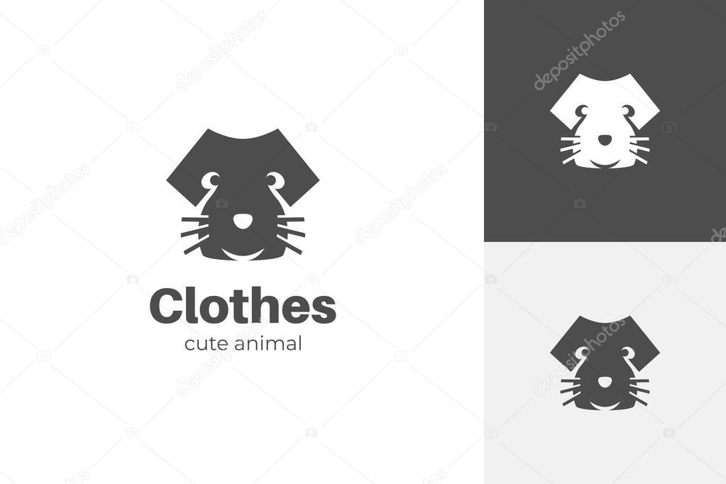 Puppy animal clothes logo icon design vector template