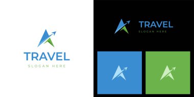 Seyahat acentesinin logo tasarımı için uçak grafik unsurlu, sembollü ve imzalı bir Hava Seyahat Logosu ikonu Tasarımı