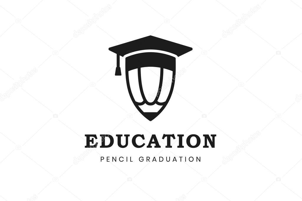 Reach the Best for University logo. creative academic graduation logo element with pencil and cap education logo for school, university, college, graduate