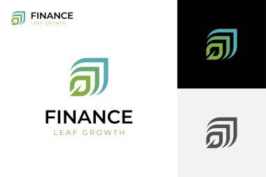 Finansal büyüme yaprak büyümesi ile logo ikonu tasarımı ve doğa finans başlangıç logosu için ok tasarımı fikri bırakıyor