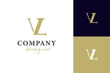Zarif harf LV veya güzellik ve düğün için VL logo kimliği, moda tasarım logo vektör şablonu