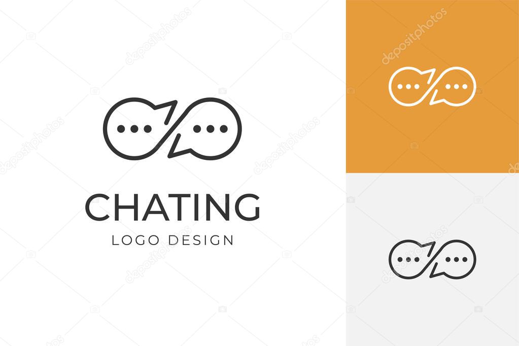 Infinity chat line logo icon design for chatting and talk logo idea vector simple logo