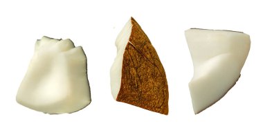 Hindistan cevizi adet beyaz izole kümesi