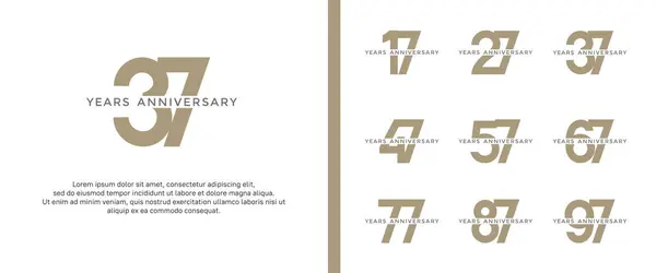 stock vector set of anniversary logo gold color on white background for celebration moment
