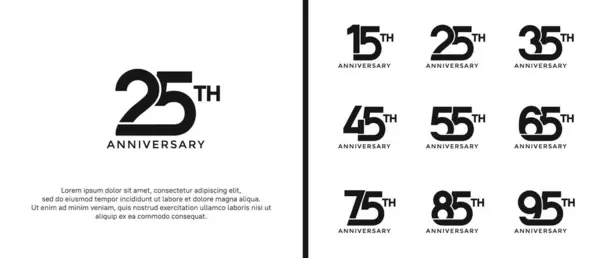 stock vector set of anniversary logotype black color on white background for celebration moment