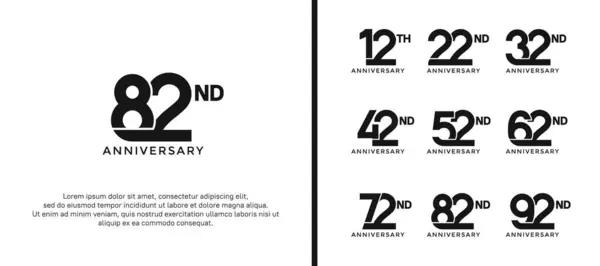 stock vector set of anniversary logotype black color on white background for celebration moment