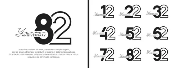 stock vector set of anniversary logo style flat black on white background for celebration
