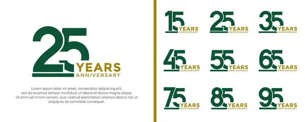 Kutlama için beyaz arkaplanda yıldönümü logosu tarzı yeşil renk