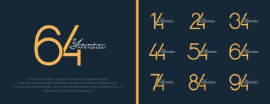 Kutlama anı için siyah arkaplan üzerine kahverengi logo seti