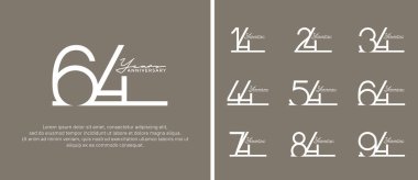 Kutlama anı için kahverengi arkaplanda yıl dönümü logosu beyaz rengi