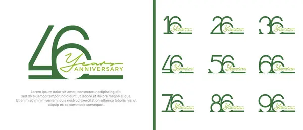 stock vector set of anniversary logo green color on white background for celebration moment